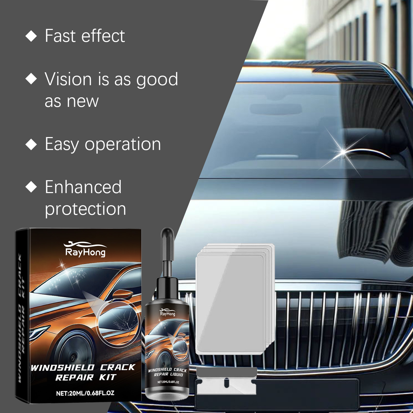 Car Windshield Crack Repair Re - Liquid Uv Glue Kit recensione e prezzo
