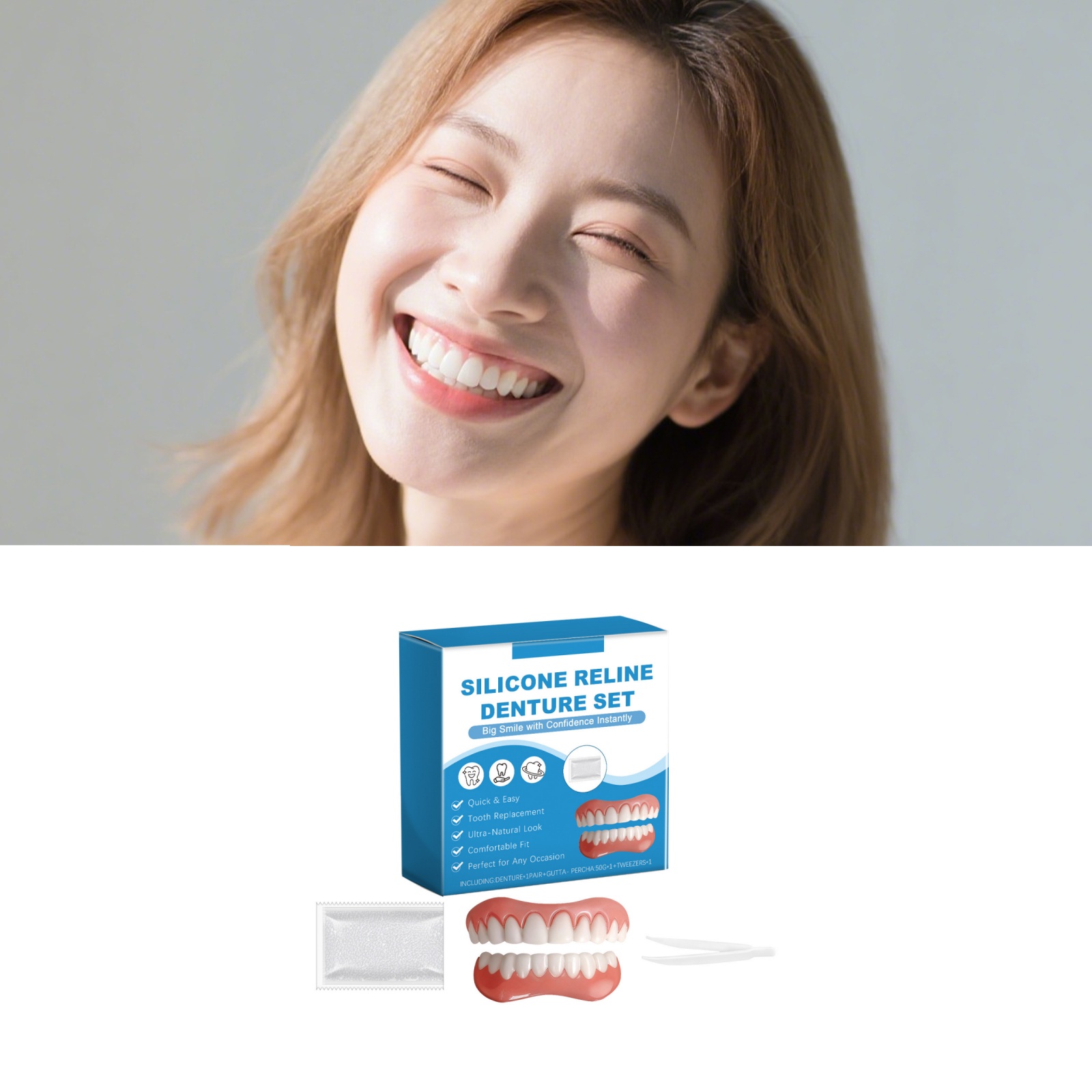 Denture Full Set Over Gums Kit - Full Cover Adhesive recensione e prezzo