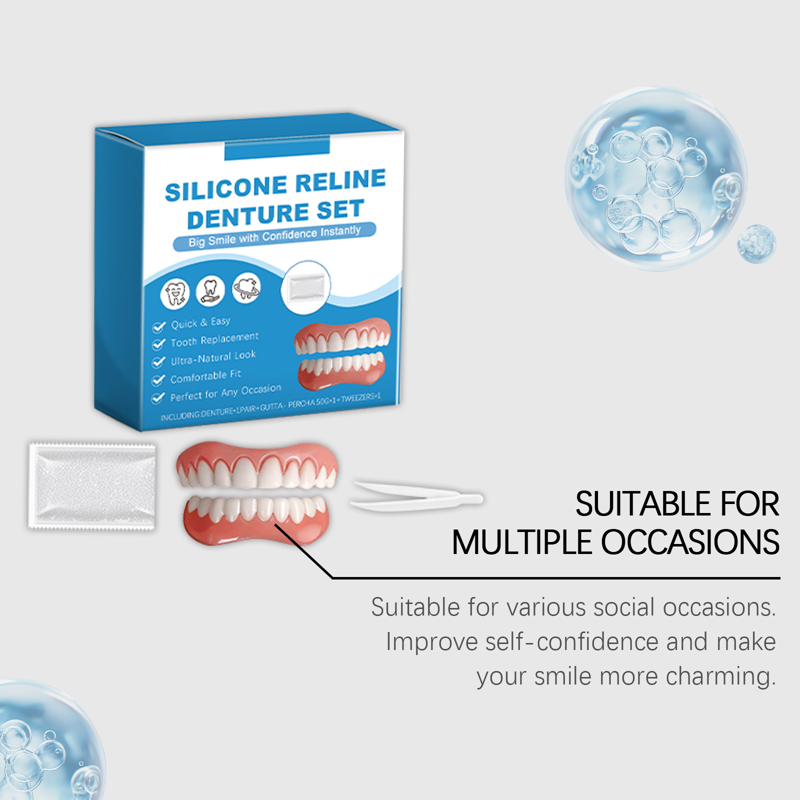 Denture Full Set Over Gums Kit - Full Cover Adhesive recensione e prezzo
