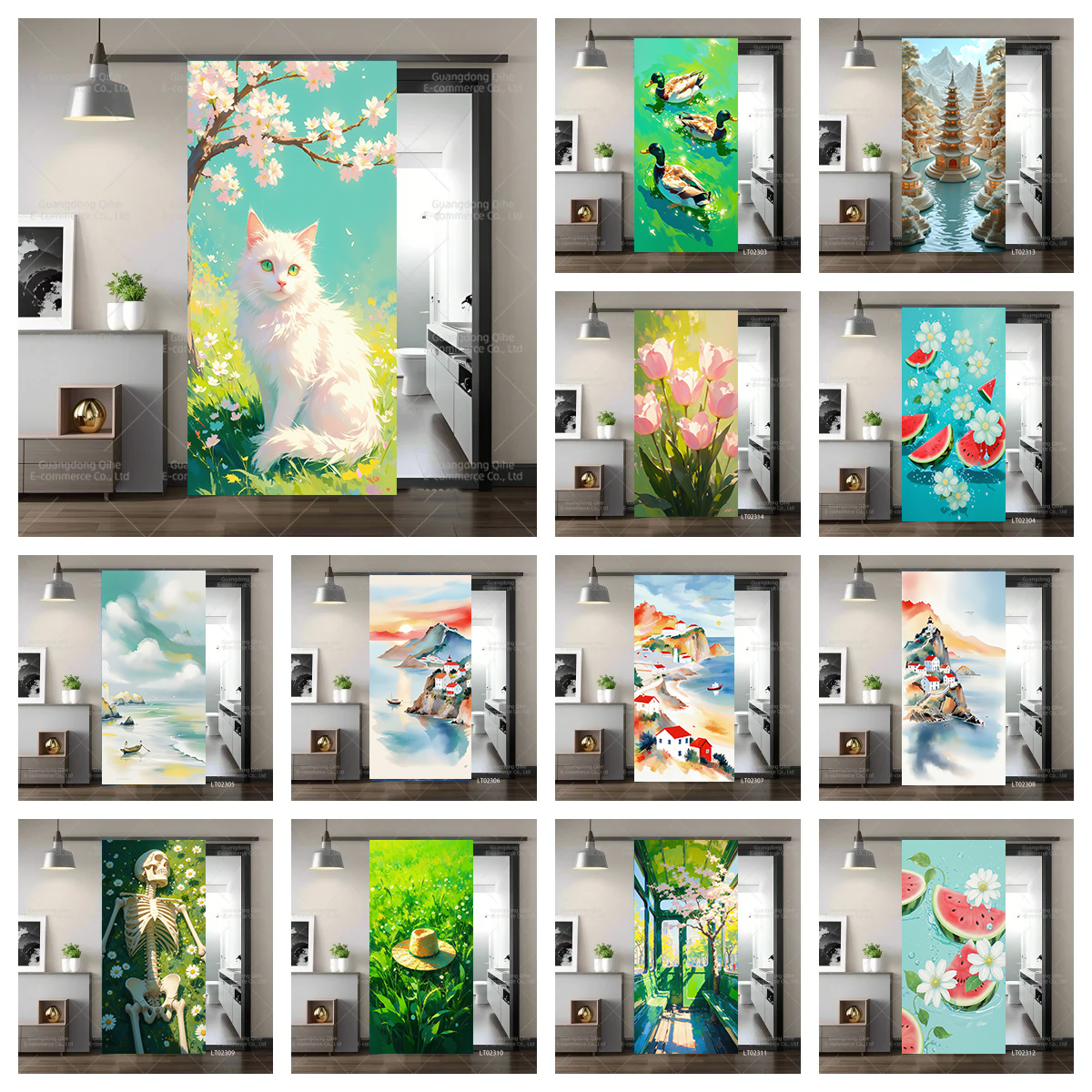 Tulip Cat Cherry Blossom Scene - Full Cover Adhesive recensione e prezzo
