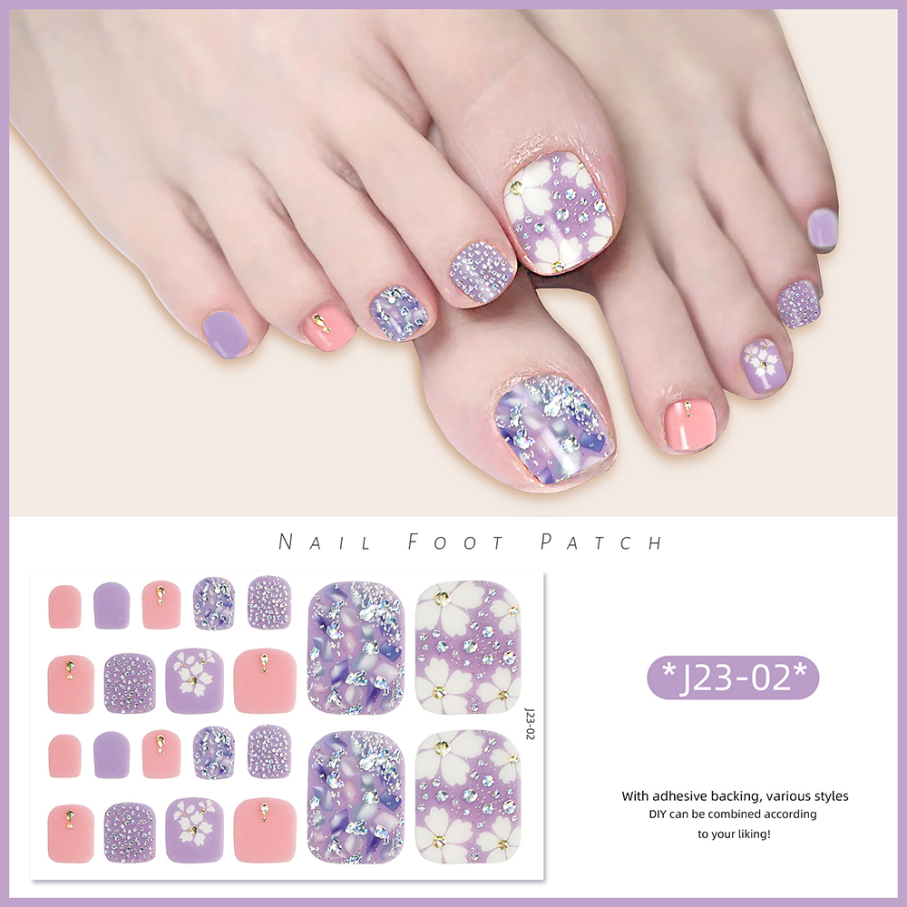 22tips/Sheet Toe Nail Stickers - Full Cover Adhesive recensione e prezzo