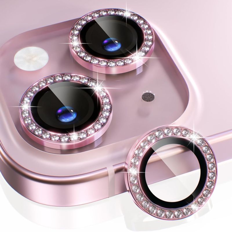 1PC Pink Glitter Diamond Camer - Tempered Glass Screen 9H recensione e prezzo