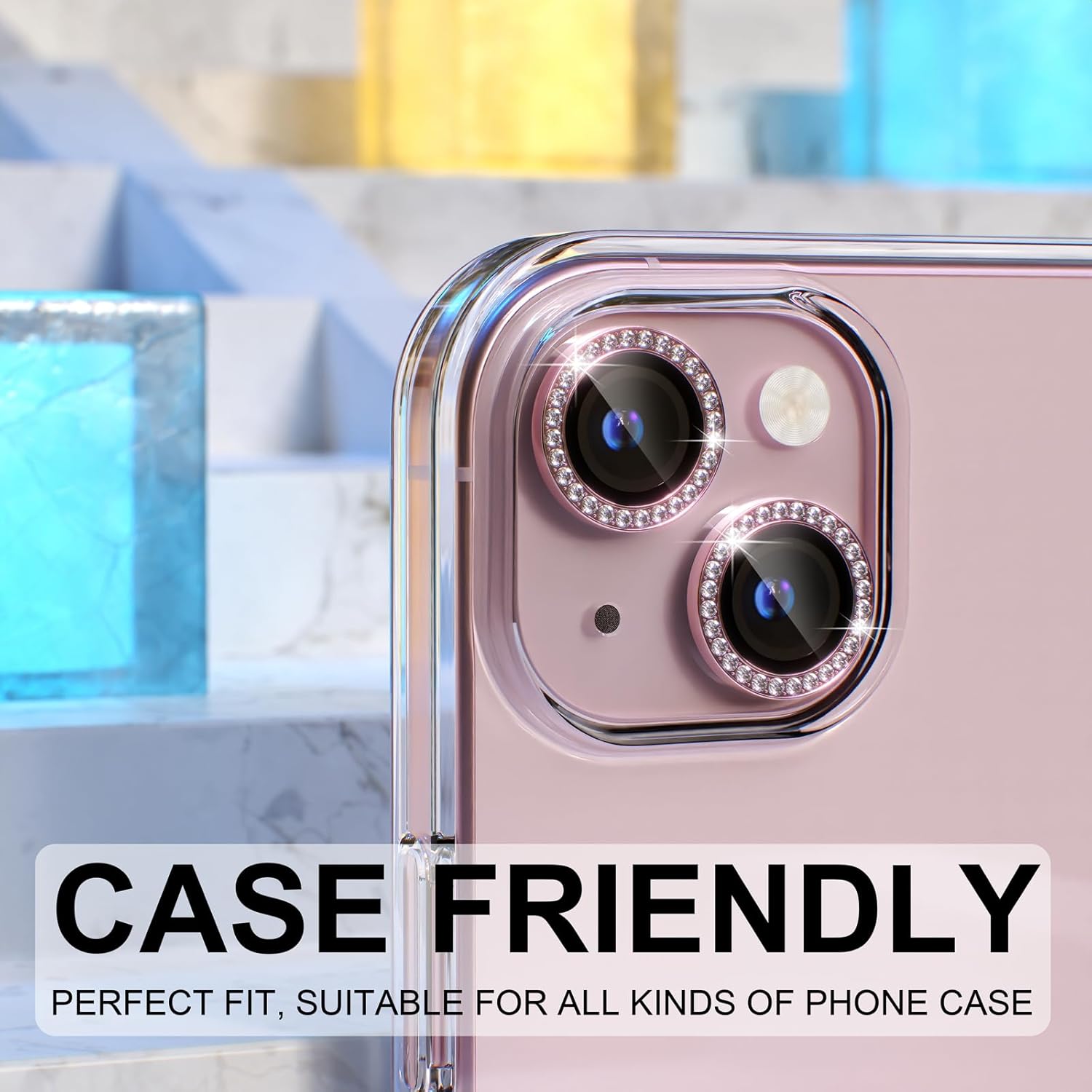 1PC Pink Glitter Diamond Camer - Tempered Glass Screen 9H recensione e prezzo