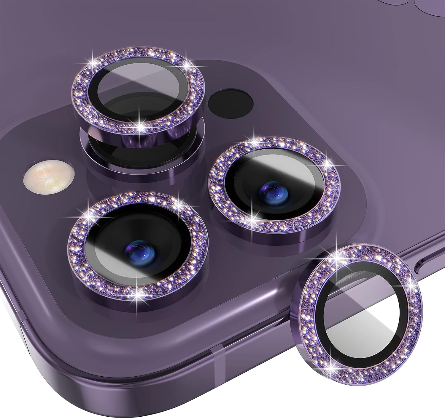 1Set Bling Glitter Purple Came - Tempered Glass Screen 9H recensione e prezzo