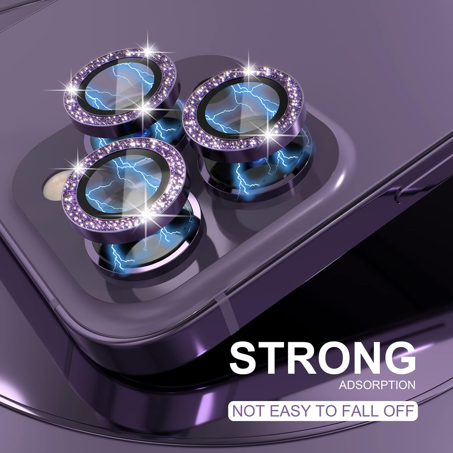 1Set Bling Glitter Purple Came - Tempered Glass Screen 9H recensione e prezzo