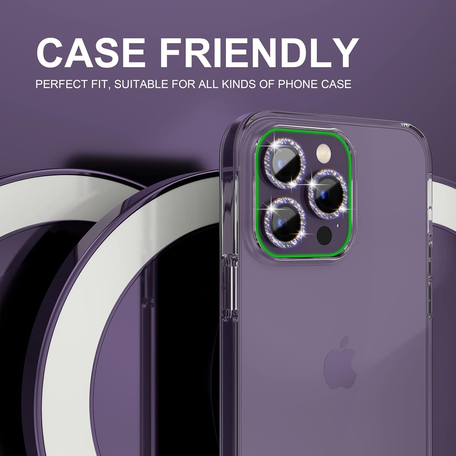 1Set Bling Glitter Purple Came - Tempered Glass Screen 9H recensione e prezzo