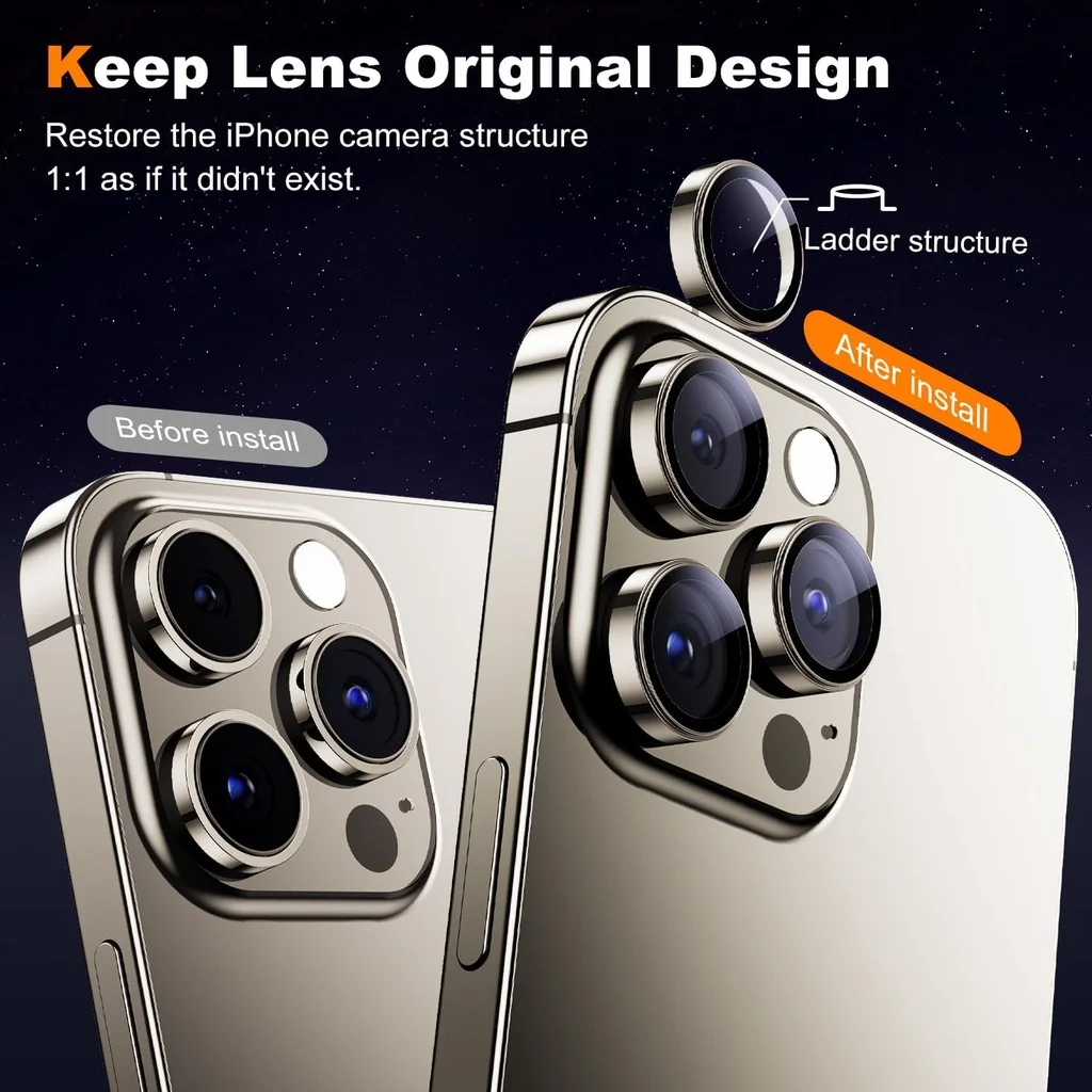 3Pcs Metal Camera Lens Protect - Tempered Glass Screen 9H recensione e prezzo